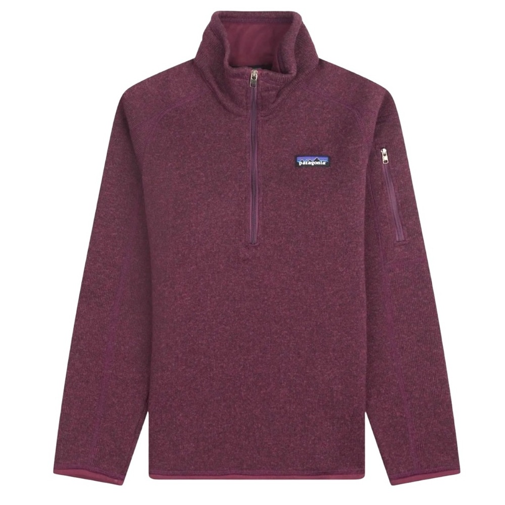Patagonia Better Sweater 1/4 Zip Maroon Burgundy Fleece Jacket Womens L LIKE NEW